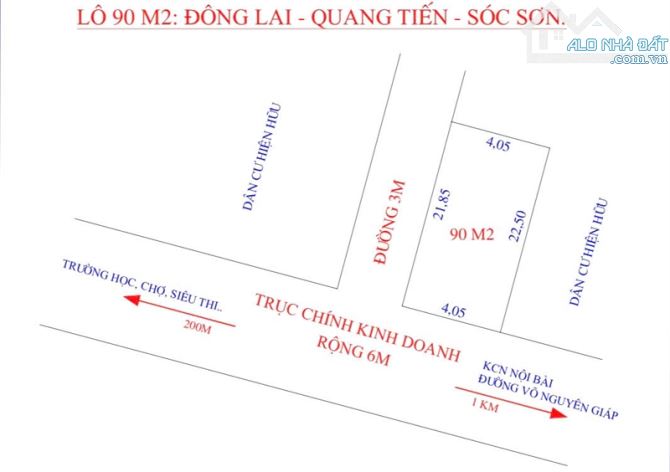 Đất Trục Chính 90m tại Đông Lai - Quang Tiến - Sóc Sơn. Đường oto Tránh + Lô Góc - 4