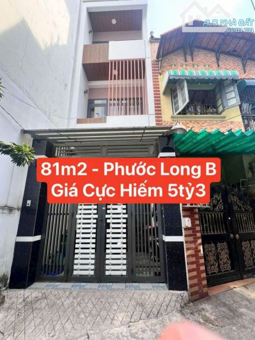 Hẻm Xe Hơi - Đường 185 - Phước Long B - Q9 - Nhà 3 Tầng - 81m2 (Ngang 3,5 x Dài 22)