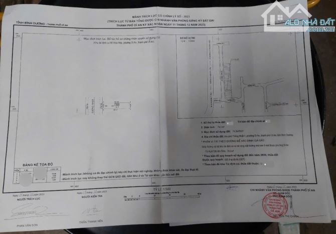 Bán đất 4x19m, KDC Mì Hòa Hợp (xây tự do) p.Dĩ An kế chung cư Bcon, thổ cư 100% - 1