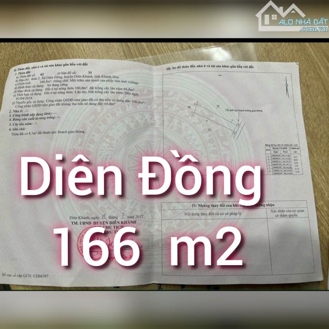 Bán đất thổ cư Diên Đồng, Diên Khánh đường bê tông 3m. Nằm trong khu dân cư đông đúc.  - 1 - 2