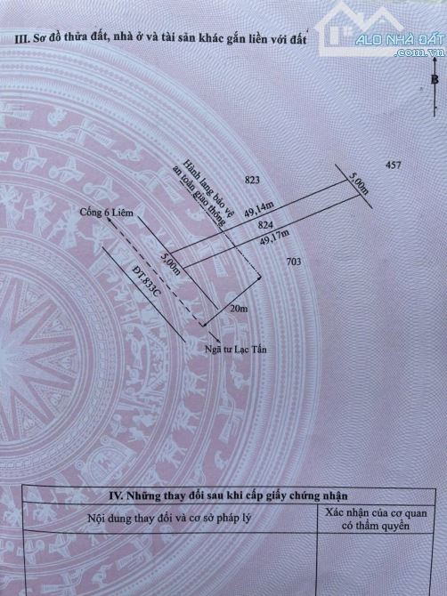 💎ĐẤT THỔ MẶT TIỀN NHỰA TL 833C CAI TÀI .QUÊ MỸ THẠNH TÂN TRỤ LA.DT: 5X49M CÓ 2 LÔ LIỀN KỀ - 5