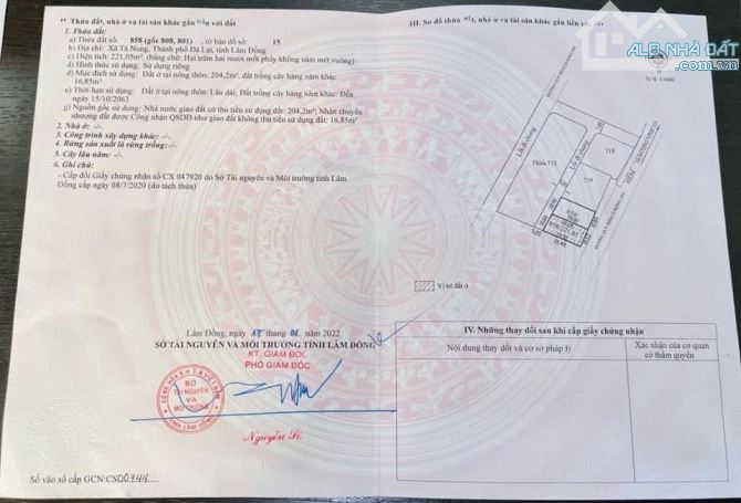 Cần tiền bán lô đất Tà Nung thành phố Đà Lạt