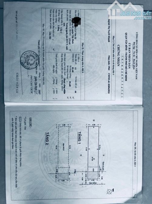 Nhà hẻm Lê Văn Sỹ, P.11, Tân Bình. Diện tích: 81,6m2. Giá:15 tỷ - 4