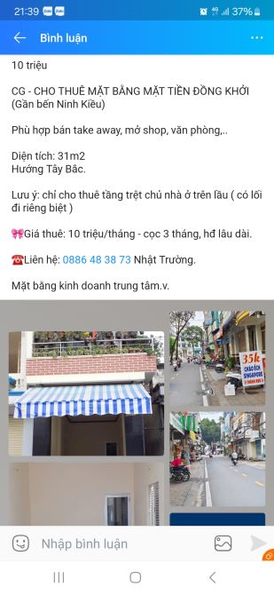 Mặt tiền ngay bến Ninh Kiều kinh doanh tự do - 1