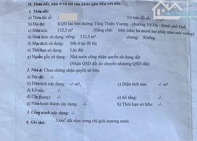 🤝 Mặt tiền Tùng Thiện Vương, p Vỹ Dạ, trung tâm tp Huế. - 2