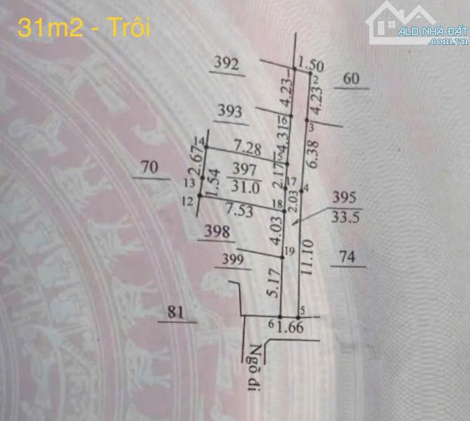 Bán đất Trạm Trôi - Hoài Đức - 31m2 - 5