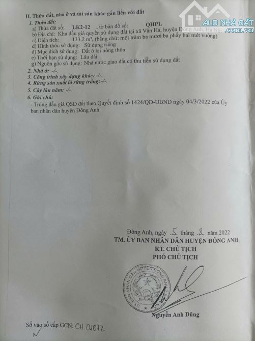Bán đất khu đấu giá - VÂN HÀ-View sông khuân viên - 6