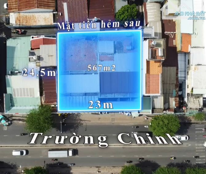 Bán nhà MTĐ Trường Chinh, P.14, Q. Tân Bình . DT = 567m2. Giá chỉ : 180 tỷ(TL): - 1