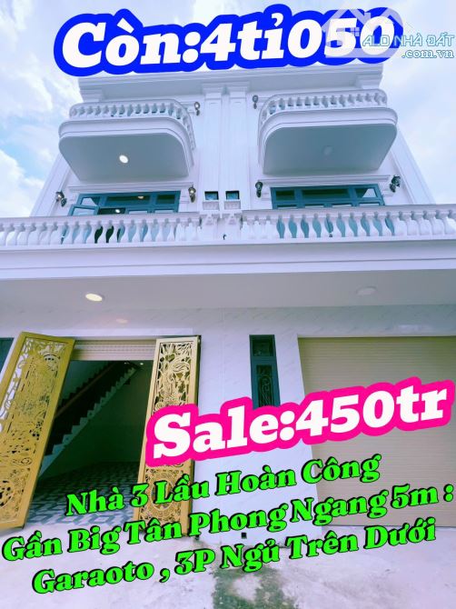 Bán nhà 3 lầu tân hiệp ngay big c tân phong giá tốt ko thể rẻ hơn - 2