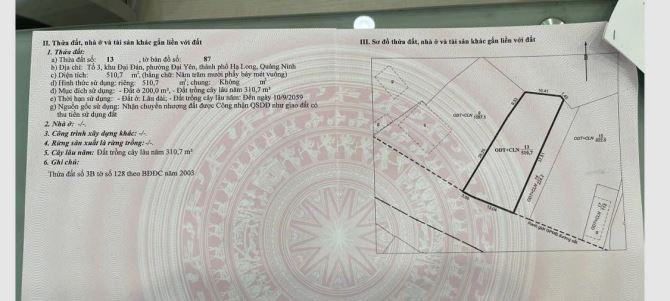 Bán lô đất mặt đường Đại Yên 511m2, 5.7 tỷ. - 2