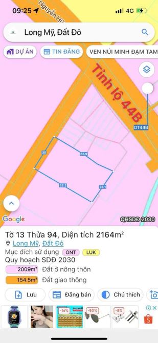 LONG MỸ CÁCH TRỤC CHÍNH TỈNH LỘ 44B CHỈ 50M 🌈DT 2164M2 - 2