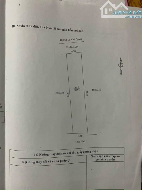 Bán đất mặt phố Lê Viết Quang, ph Ngọc Châu, TP HD, 107.3m2, mt 4.5m, KD buôn bán tốt - 2