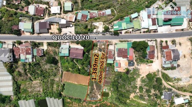 1389m2 có sẵn 400m2 thổ cư Mt quốc lộ 20 tại Xuân Thọ- Đà Lạt. Giá chỉ 14,5 tỷ - 6