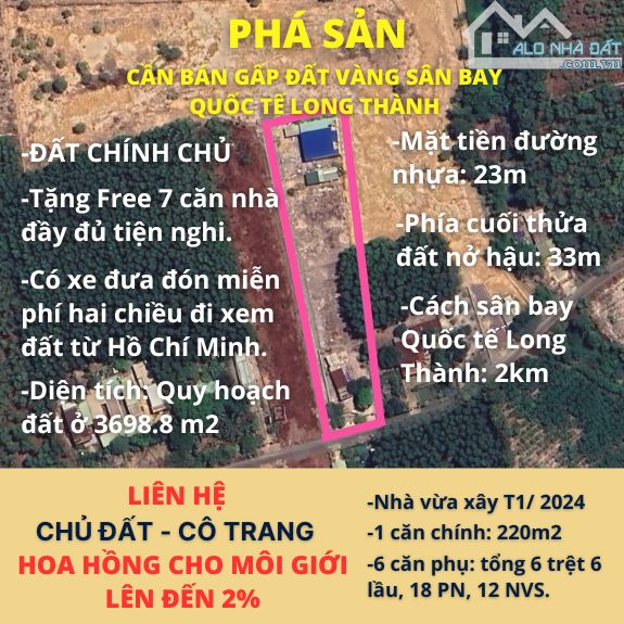 Phá sản cần bán gấp đất vàng cửa ngõ sân bay quốc tế Long Thành