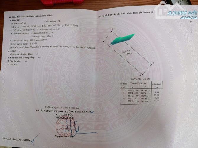 Bán đất Liêm Tiết, Phủ Lý, Hà Nam, ngay cạnh bệnh viện Bạch mai. Diện tích 100m2, Giá bán