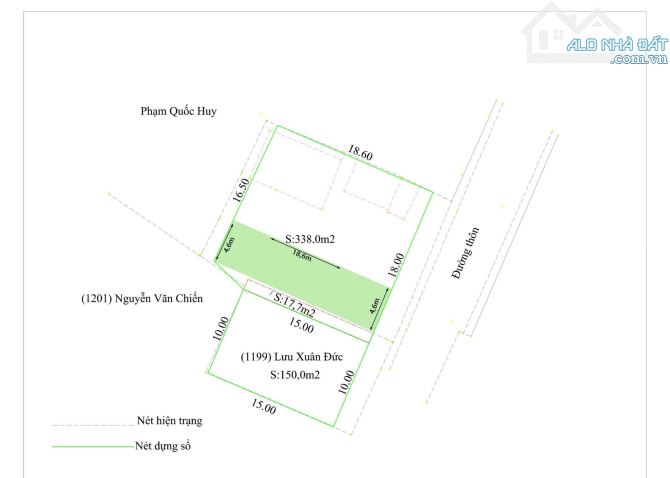 Bán lô đất mặt đường trục thôn An Thái, An Lão, Hp giá 6xx - Diện tích 85m2 ngang 4,6m vuô - 2