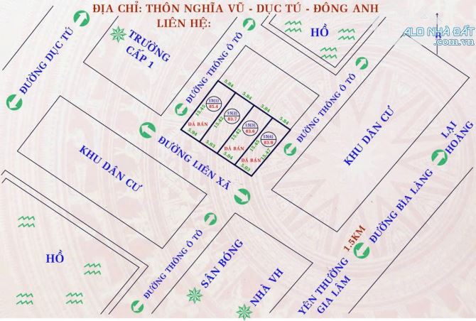 🚀 SỐC LUÔN - PHÂN LÔ DỤC TÚ - TRỤC CHÍNH LIÊN XÃ - KINH DOANH - GIÁ 7.X TRIỆU/M2-DT83,7m - 5