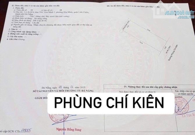 Bán đất MT 56 Phùng Chí Kiên, Liên Chiểu, Đông Nam sạch đẹp