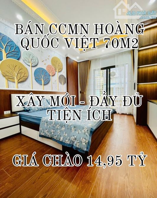 CHỦ MUỐN BÁN CCMN HOÀNG QUỐC VIỆT 70M2-7T THANG MÁY-MT 5,6M-GIÁ CHÀO 14,95 TỶ