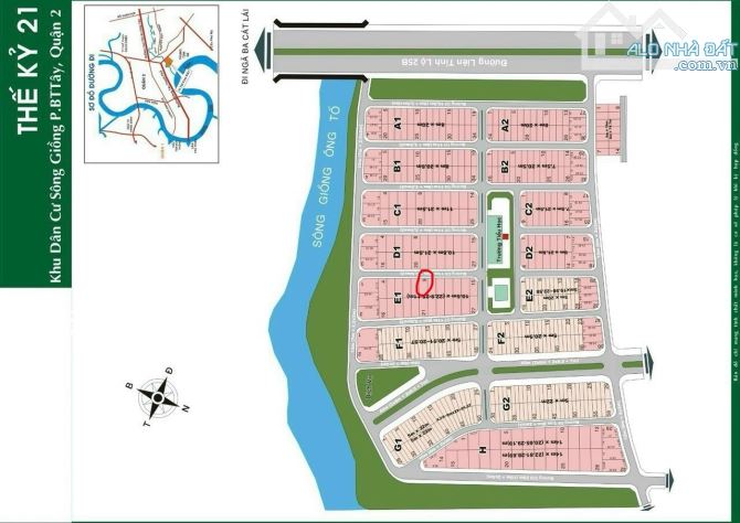 Bán đất Thế Kỷ 21 : 100m2- 155tr/m2, 160m2- 150tr/m2, mt Trương Văn Bang 240tr/m2