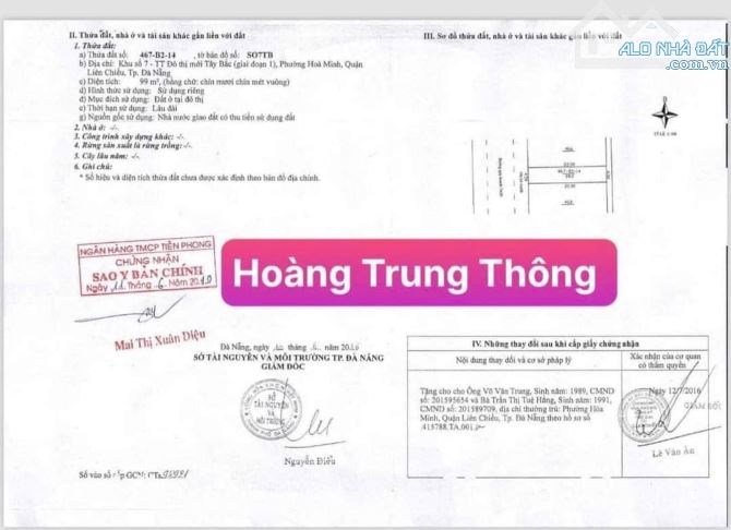 💥 Bán đất Đường Hoàng Trung Thông sát lô góc Dt : 99m2 Hướng tây nam 💥 - 2