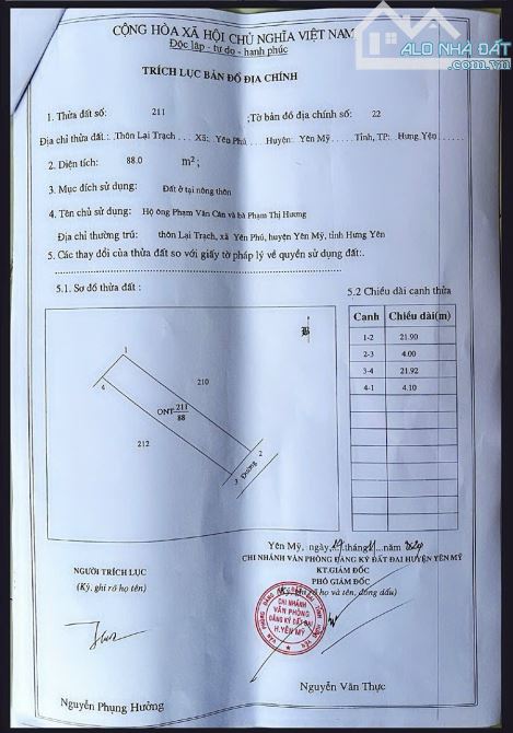 Hiếm bán lô đất 88m đường ô tô giá đầu tư tại Yên Phú, Yên Mỹ, Hưng Yên - 1