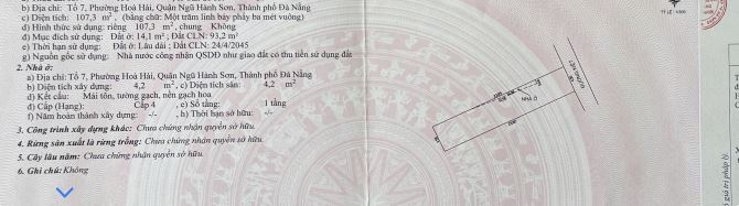 🍀Chủ bán lô đất mặt tiền kiệt ĐẶNG THÁI THÂN - NGŨ HÀNH SƠN -ĐÀ NẴNG  👉GIÁ CHỈ 2.4x TỶ - 1