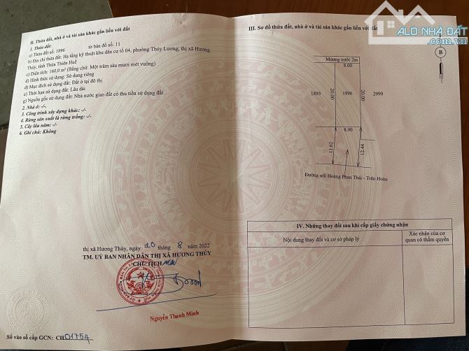 🕋🕋 Đất 160m2 ngang 8m KQH tổ 4 Thuỷ Lương, Huế giá đầu tư - 3