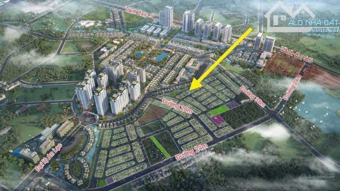 Duy nhất 01 lô góc siêu thoáng, view vườn hoa, hướng Nam, DT 83m2, khu 25ha Vân Canh, Hàng - 1