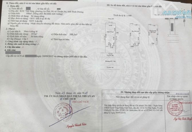 Bán biệt thự 1T2L 10x30m hoàn công, đường D18 KDC Việt Sing p. An Phú, tặng nội thất - 1
