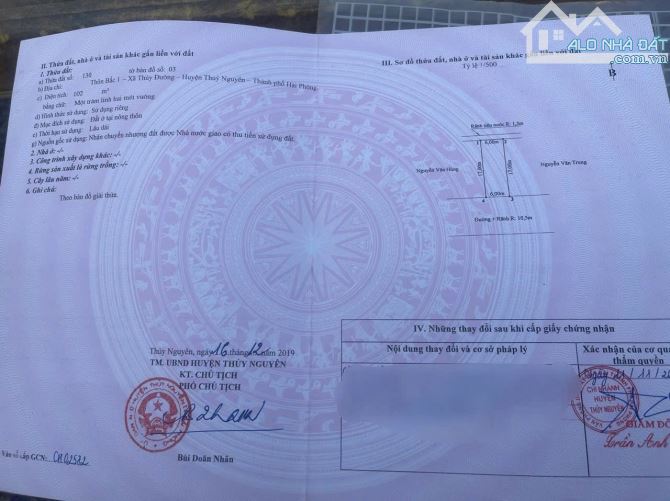 💥💥💥 Bán đất Tuyến 1 KĐT Đồng Dộc, Thuỷ Nguyên,   ✅👉Dt 102m2, Ngang 6m, ✅👉Hướng Bắc