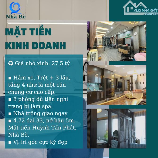 Mặt tiền kinh doanh góc Huỳnh Tấn Phát 5 tầng. Giá 27.5 tỷ.