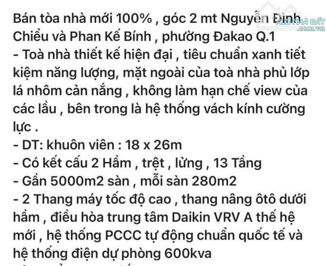 Quận 1( 1.150 tỷ) Chuyển nhượng tòa nhà góc 2 MT 56 Nguyễn Đình Chiểu – Phan Kế Bính, Q.1 - 2