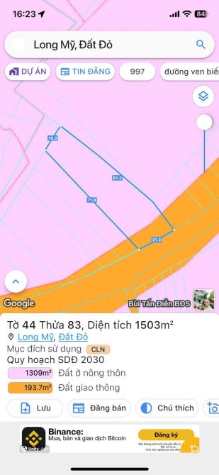 1503m có 200m thổ cư long mỹ giá 6 tỷ 200 - 2