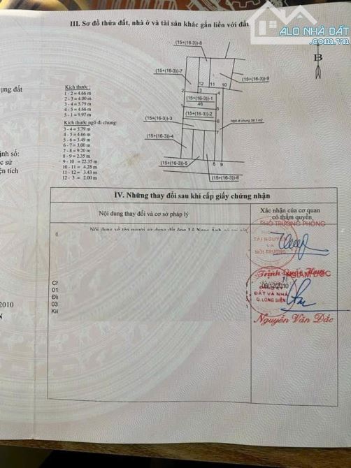 Bán đất ngõ 405 Ngọc Thụy 46m x 4,6m Vuông Đẹp, lô góc, oto đỗ cửa, vào nhà, 10m oto - 3