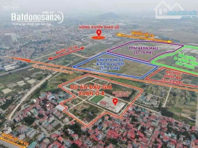 BÁN LÔ ĐẤU GIÁ XUÂN Ổ B 8.3HA VIEW VƯỜN HOA, P. VÕ CƯỜNG, TP.BẮC NINH. Giá 4.55 tỷ