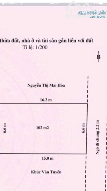 Bán Lô đất 102m giá chỉ 1,5xx tỷ thôn Sú 1 Lâm Động trục thôn vào thẳng tắp Thuỷ Nguyên