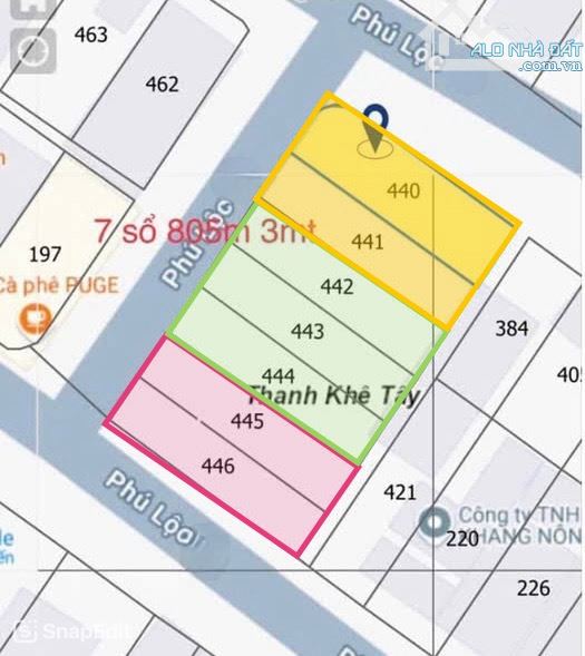 Bán Đất BLOCK 7 LÔ 3 Mặt Tiền PHÚ LỘC - Thanh Khê - Đà Nẵng, DT: 805m2