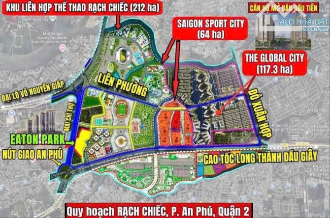 80m2 100m2 Nam Rạch Chiếc *Trực diện The Global City An Phú Quận 2 chỉ 9 tỷ550 18 tỷ (100