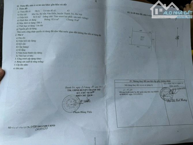 Bán nhà 4 tầng TT Văn Điển, Thanh Trì, Diện tích: 85m2, Giá bán 1x tỷ.