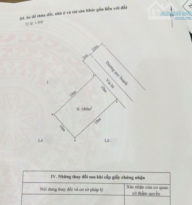 Mặt đường 30m lô áp góc Đất tái định cư Gốc Lim, Đằng Hải   D.tích: 180m (ngang 10 x 18) - - 2