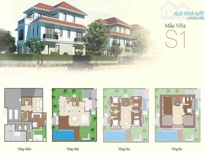 Bán biệt thự Sala Saroma Đại Quang Minh Giá tốt, DT 580m2, 1 hầm + 4 tầng, nhà thô - 2