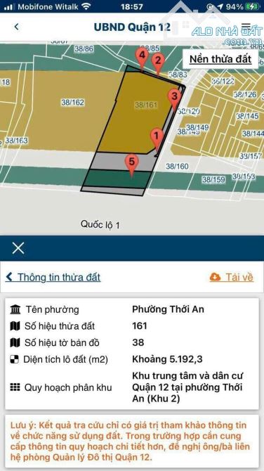 BÁN ĐẤT 50X100M -  3 MẶT TIỀN QL1A THỚI AN QUẬN 12 - 2