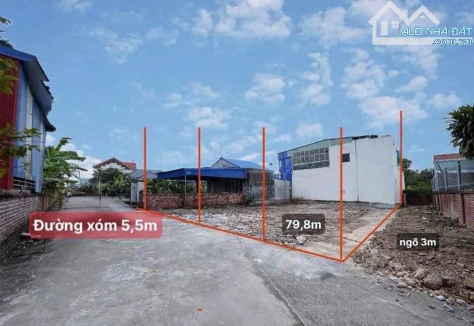 Còn lại 1 lô đất F0 sẵn bìa tại thôn 1, Thiên Hương, Thuỷ Nguyên.  - Dt: 80.6m2