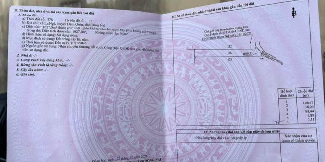 BÁN GẤP LÔ ĐẤT GẦN NGAY KHU CÔNG NGHIỆP ĐỊNH QUÁN 1023M2(10MX100M) KHU DÂN CƯ CHỈ 600 TRỆU
