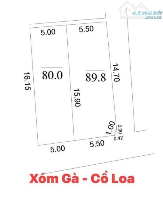 Bán đất Xóm Gà - xã Cổ Loa - huyện Đông Anh: Diện tích 170 m2 - giá đầu tư 72 triệu/m2.