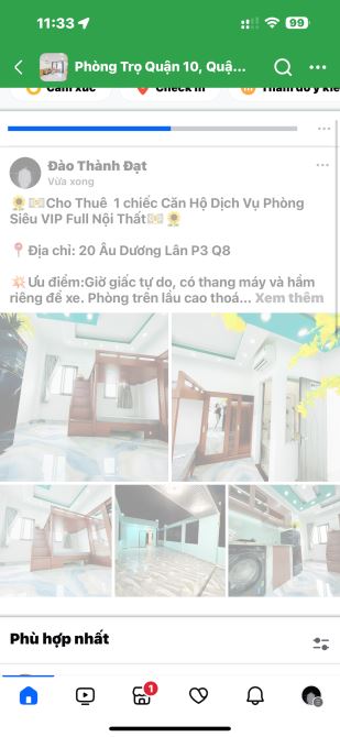 Cho Thuê Căn Hộ Full Nội Thất Có Ban Công Ở Âu Dương Lân Q8