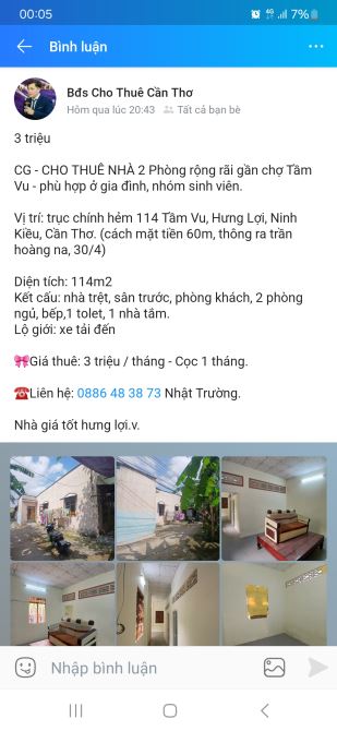 Nhà 2 phòng rộng rãi gần chợ Tầm Vu - 1