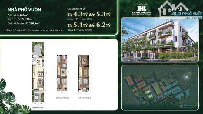 Mở Bán shophouse, nhà ở liên kế đẹp xuất sắc tại The Larita Long An 3,5 tỷ/120m - 3