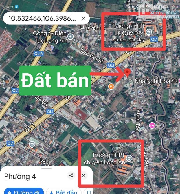 ✅ Bán đất thổ đường 8m hẽm Nguyễn Minh Đường và QL 1A thuộc Phường 4 , TP Tân An _ 5x20m2 - 5